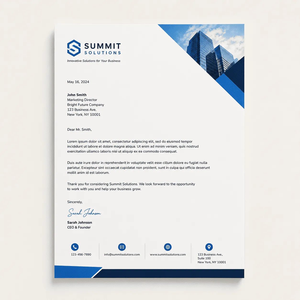 Letterhead - Super Printers Laguna Hills