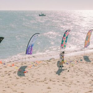 Custom printed feather flags for outdoor advertising - Super Printers